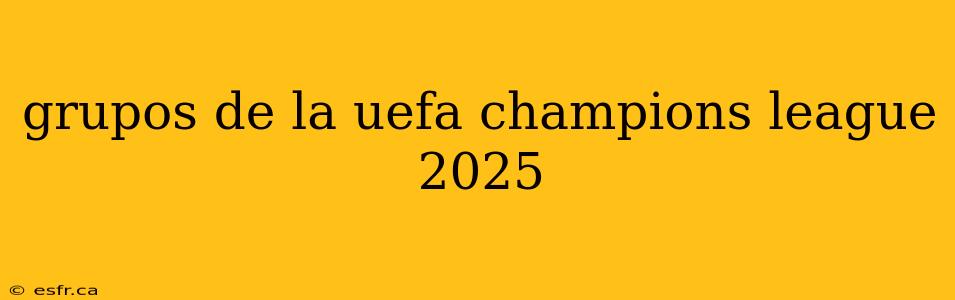 grupos de la uefa champions league 2025