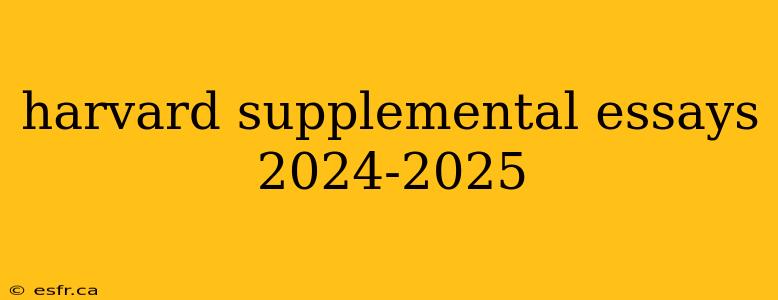 harvard supplemental essays 2024-2025