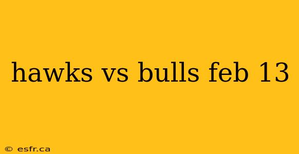 hawks vs bulls feb 13