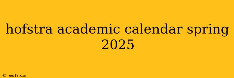 hofstra academic calendar spring 2025