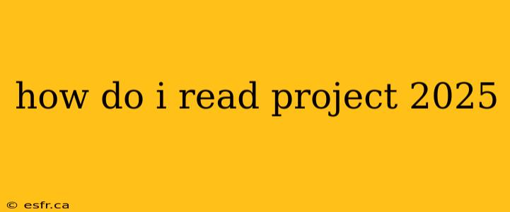 how do i read project 2025