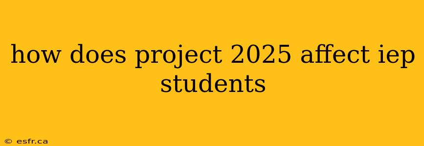 how does project 2025 affect iep students