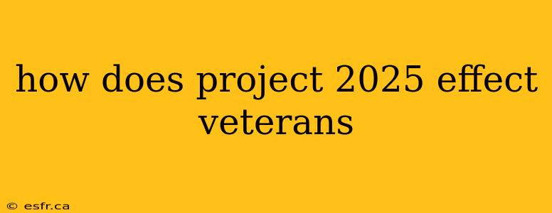 how does project 2025 effect veterans