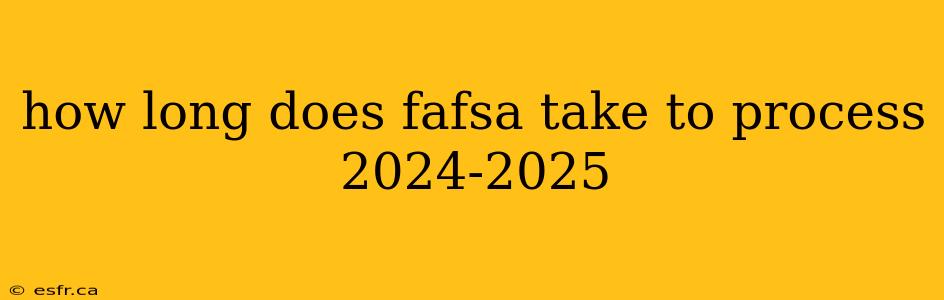 how long does fafsa take to process 2024-2025