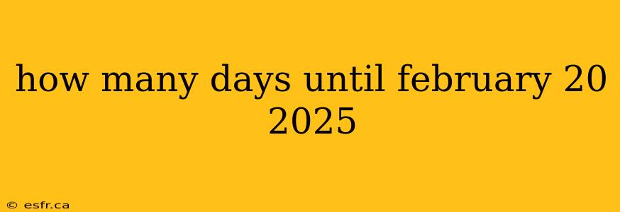 how many days until february 20 2025