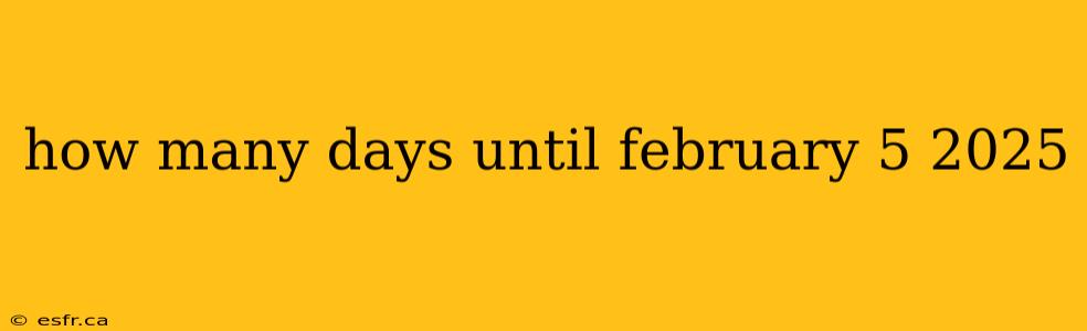 how many days until february 5 2025