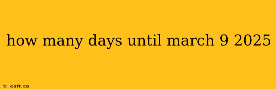 how many days until march 9 2025