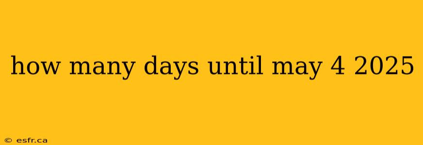 how many days until may 4 2025