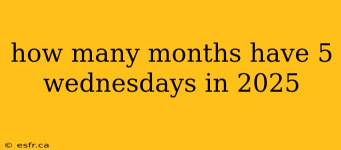 how many months have 5 wednesdays in 2025