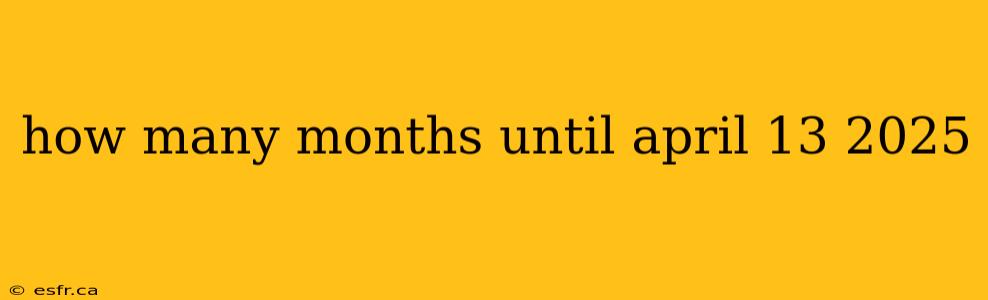 how many months until april 13 2025