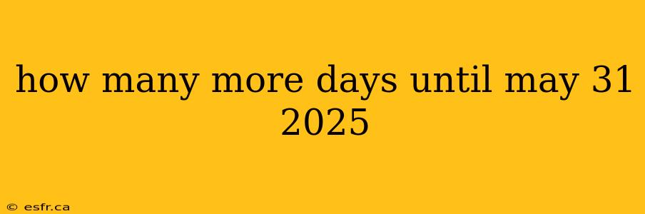 how many more days until may 31 2025