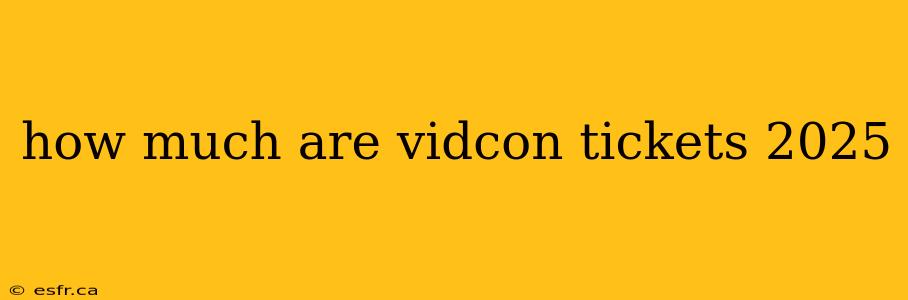 how much are vidcon tickets 2025