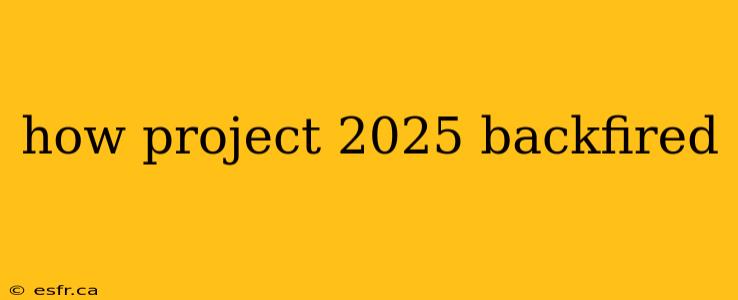 how project 2025 backfired