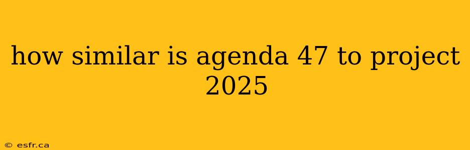 how similar is agenda 47 to project 2025