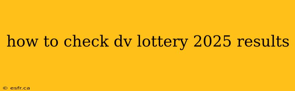 how to check dv lottery 2025 results