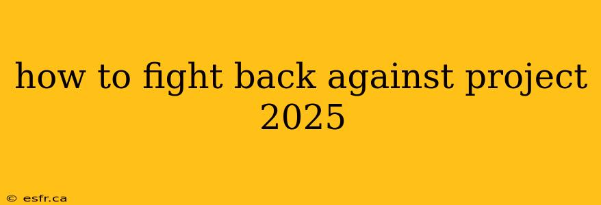 how to fight back against project 2025