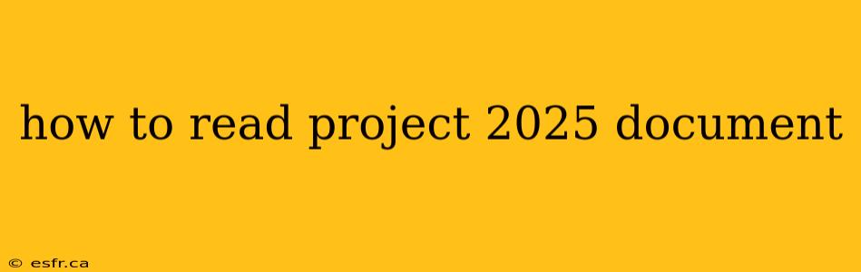 how to read project 2025 document