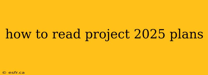 how to read project 2025 plans