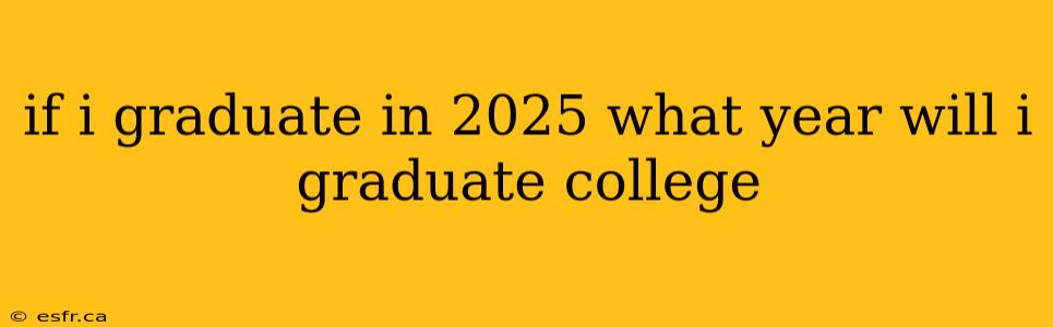 if i graduate in 2025 what year will i graduate college