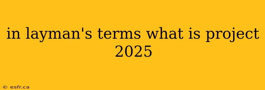 in layman's terms what is project 2025