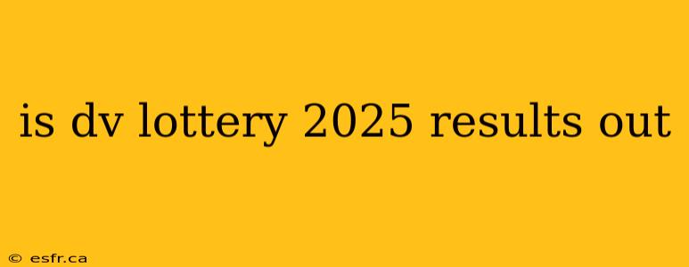 is dv lottery 2025 results out