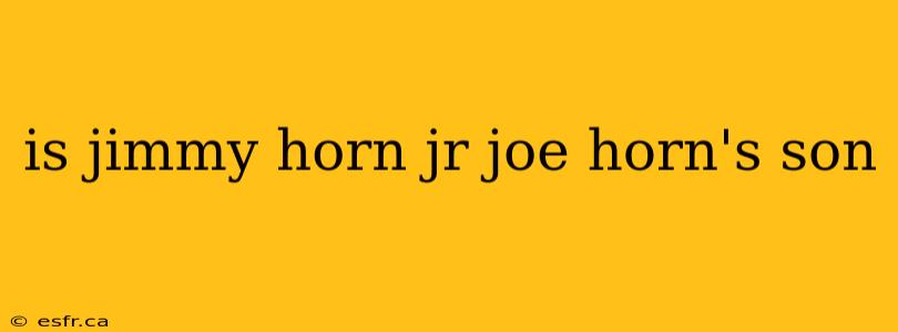 is jimmy horn jr joe horn's son