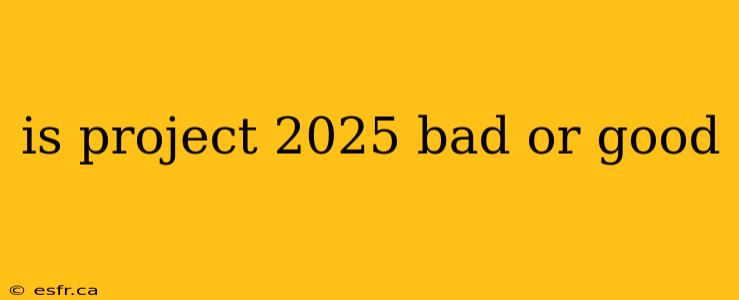 is project 2025 bad or good