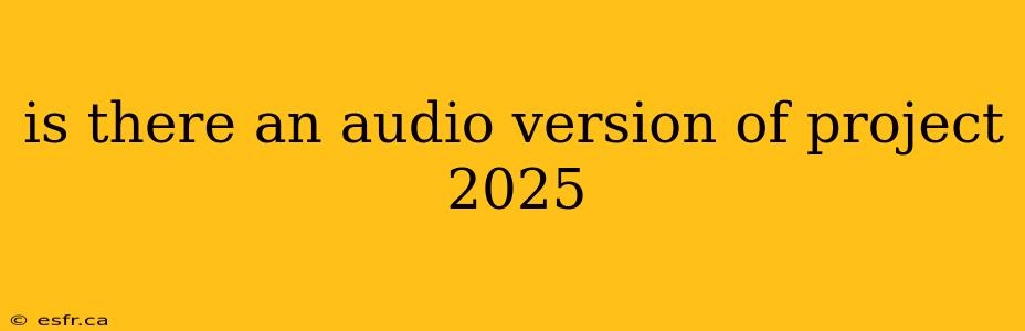 is there an audio version of project 2025