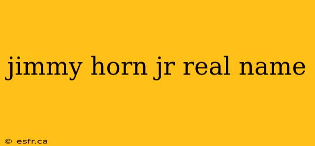 jimmy horn jr real name