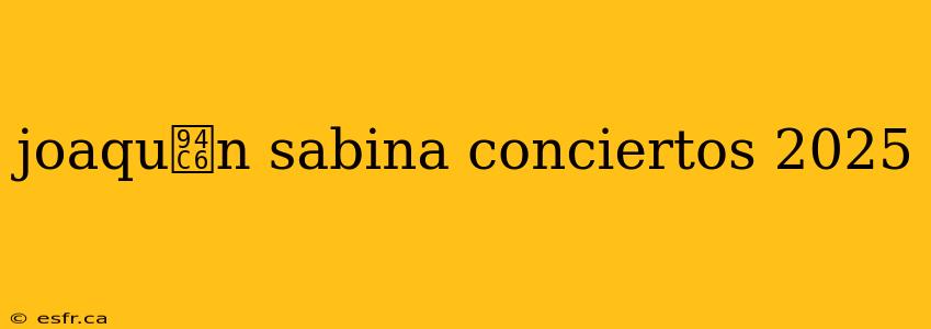 joaqu铆n sabina conciertos 2025