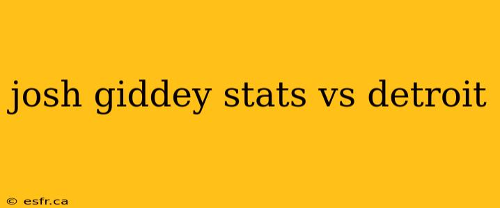 josh giddey stats vs detroit