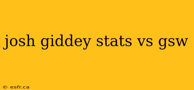 josh giddey stats vs gsw