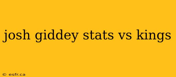 josh giddey stats vs kings