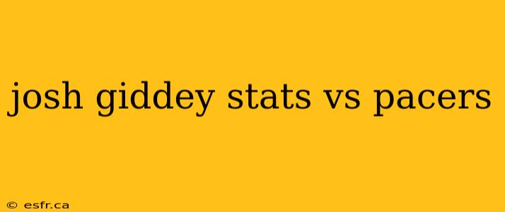 josh giddey stats vs pacers