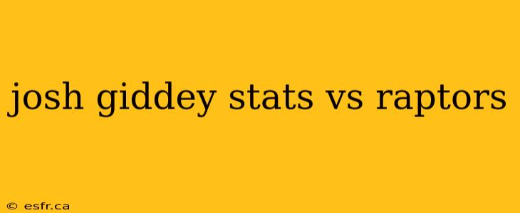 josh giddey stats vs raptors