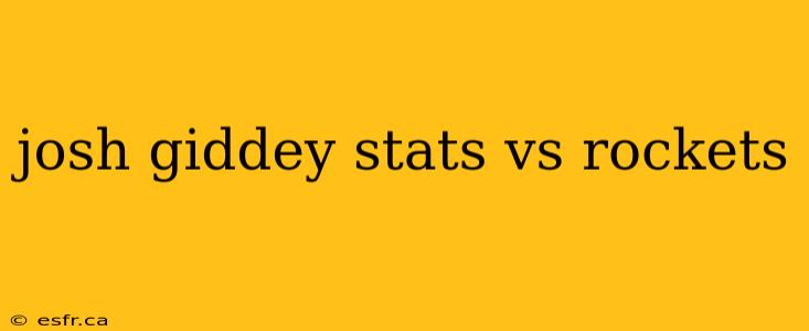 josh giddey stats vs rockets