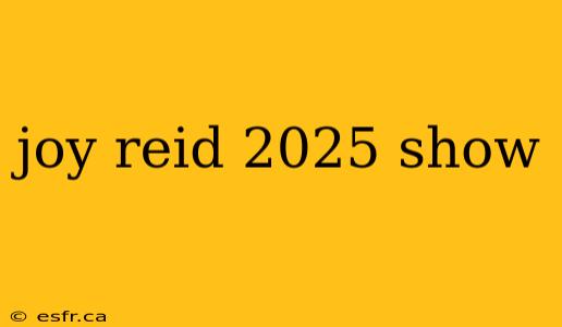 joy reid 2025 show