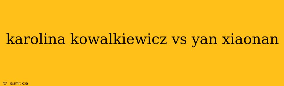 karolina kowalkiewicz vs yan xiaonan