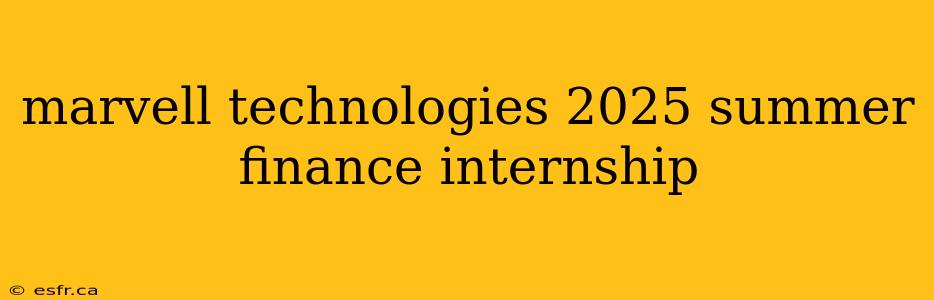 marvell technologies 2025 summer finance internship