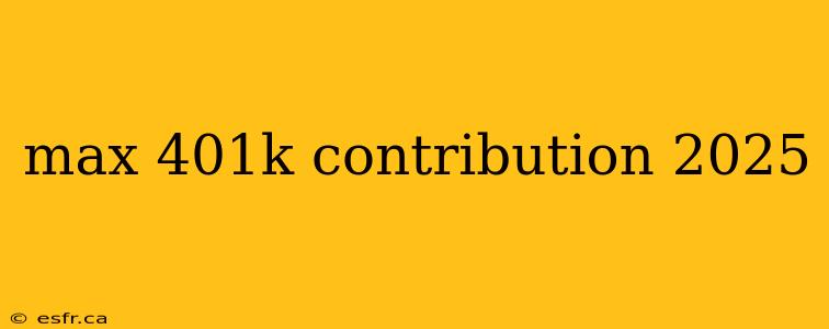 max 401k contribution 2025