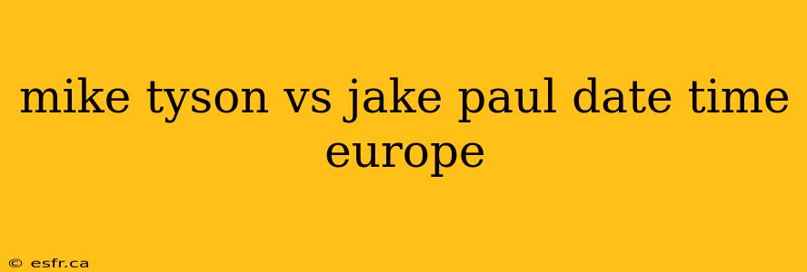 mike tyson vs jake paul date time europe