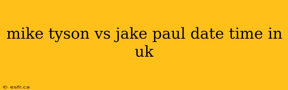 mike tyson vs jake paul date time in uk