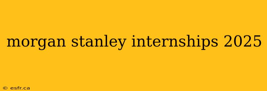 morgan stanley internships 2025