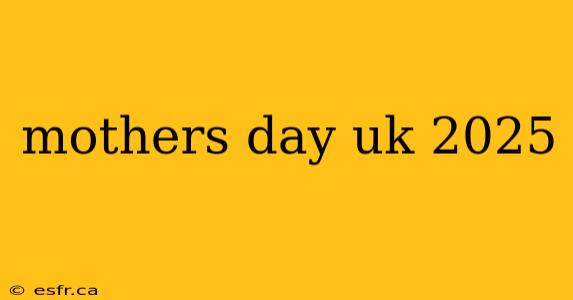 mothers day uk 2025