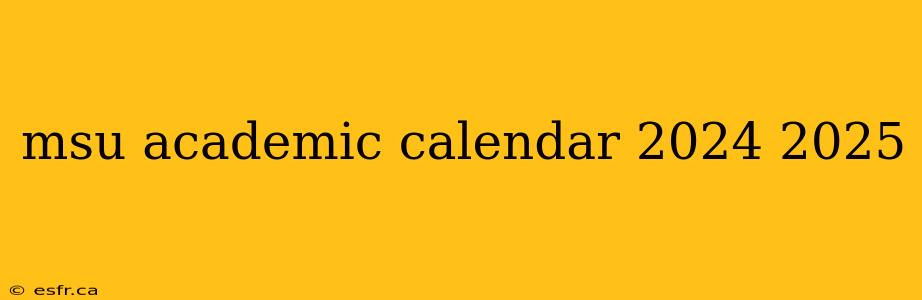 msu academic calendar 2024 2025