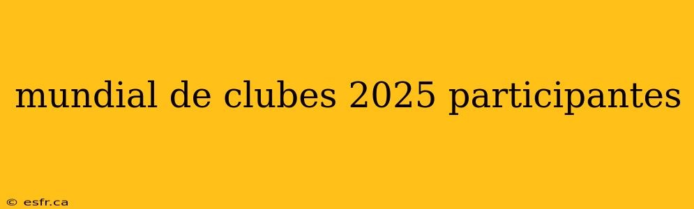 mundial de clubes 2025 participantes