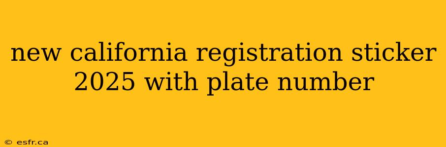 new california registration sticker 2025 with plate number