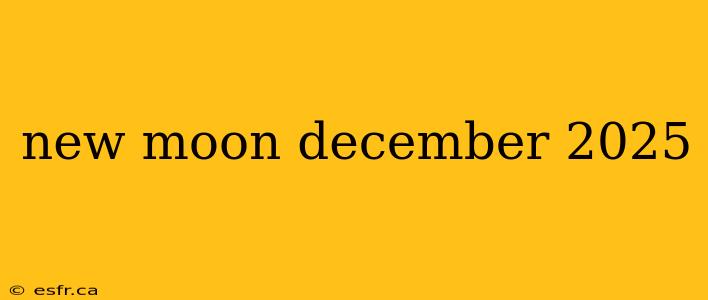 new moon december 2025