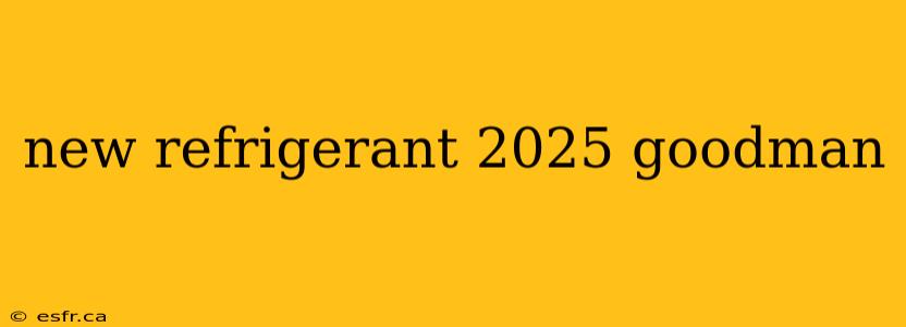 new refrigerant 2025 goodman