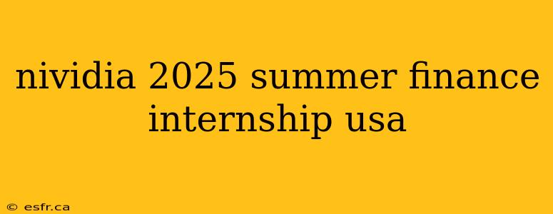 nividia 2025 summer finance internship usa